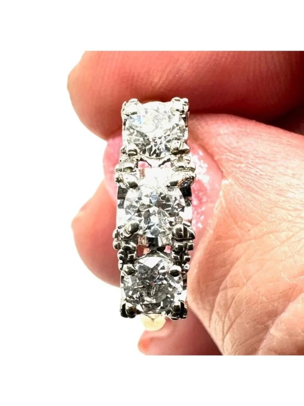 14K Yellow Gold Diamond Ring Womens Vintage 1 + ctw Size 9.5